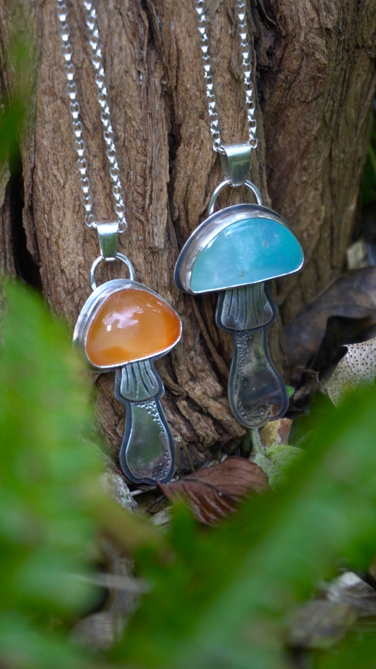Carnelian Mushroom Pendant