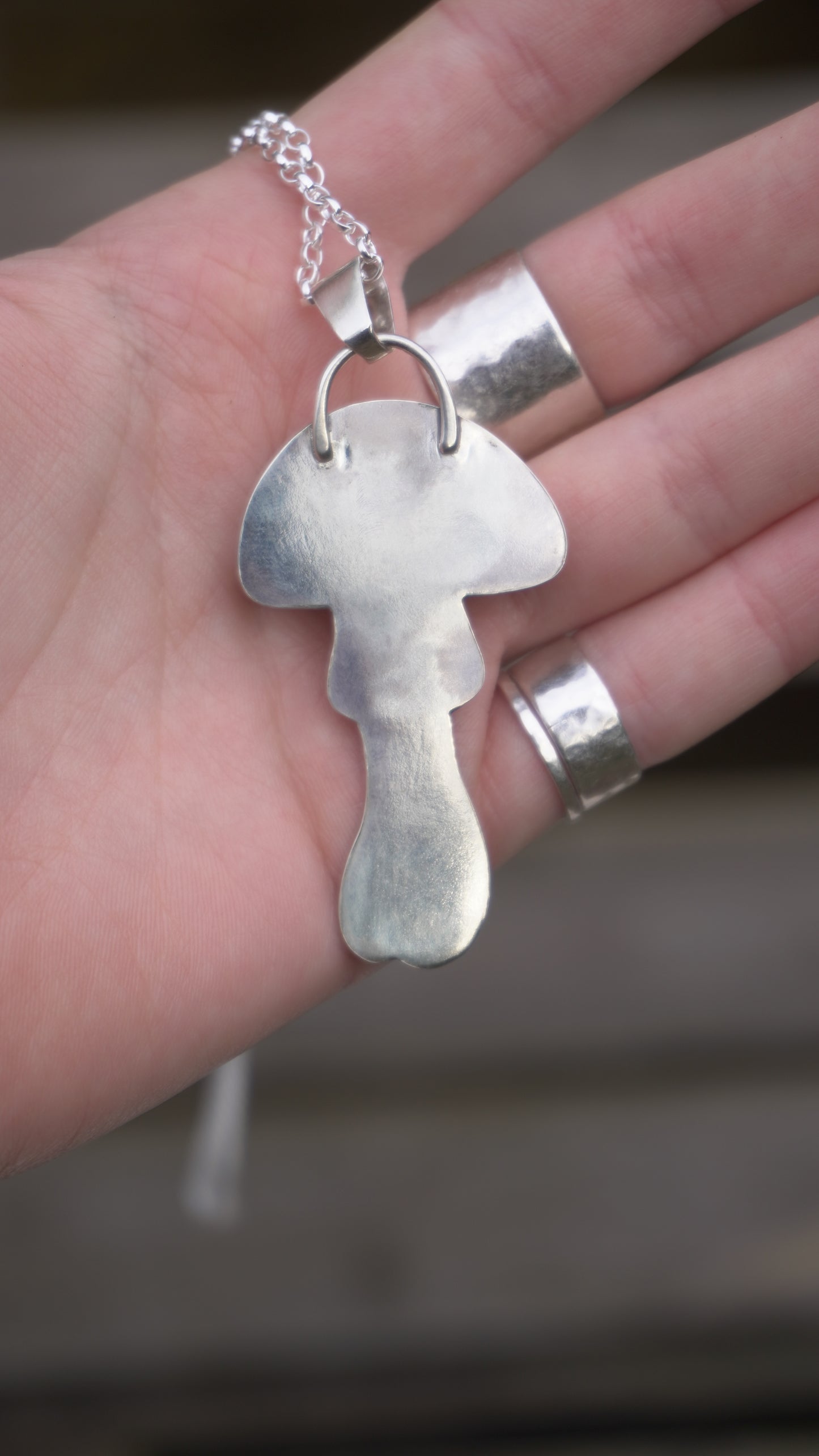 Hemimorphite Mushroom Pendant