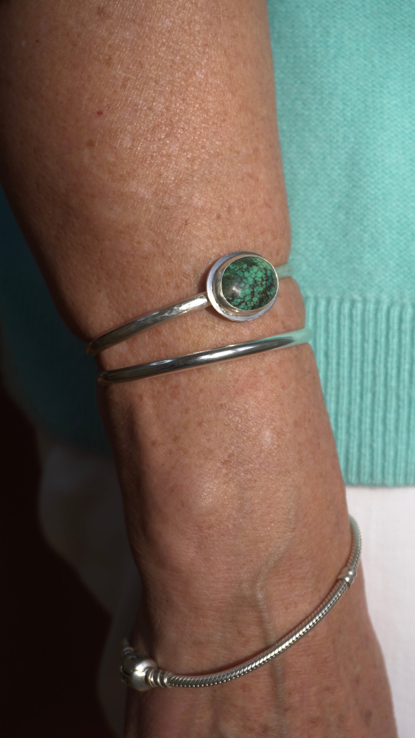 Tibetan Turquoise Hammered Cuff